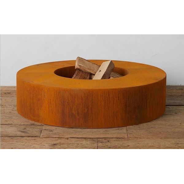 Outdoor Round Shape Wood Burning Corten Steel Fire Pit For Backyard