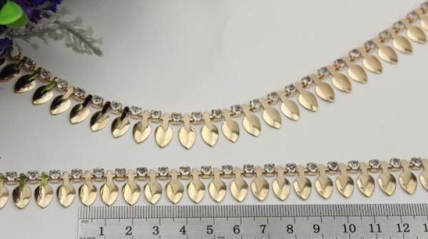 Fine products bag hardware gold leaf diamond decorative iron bag metal chain