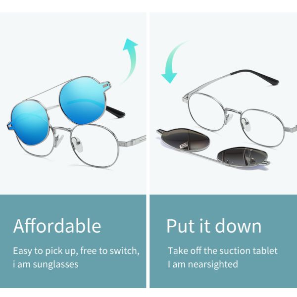 Магнитные солнечные очки UV400 закрепляют дальше для людей женщины поляризовывали ретро анти- слепимость