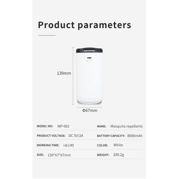 Home Outdoor 10W Ultrasonic Portable Mosquito Repeller Quiet Operation With Luminous Light