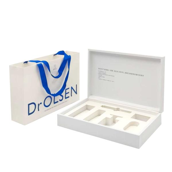 Beauty Gift Cosmetic Packaging Box Blue Makeup Box With Compartments