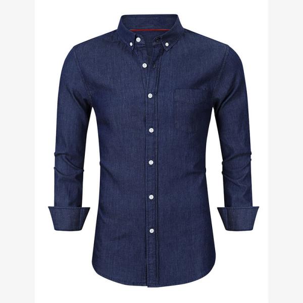Flannel Custom Business Shirts Uniform Regular Fit Cotton Lining Fashionable
