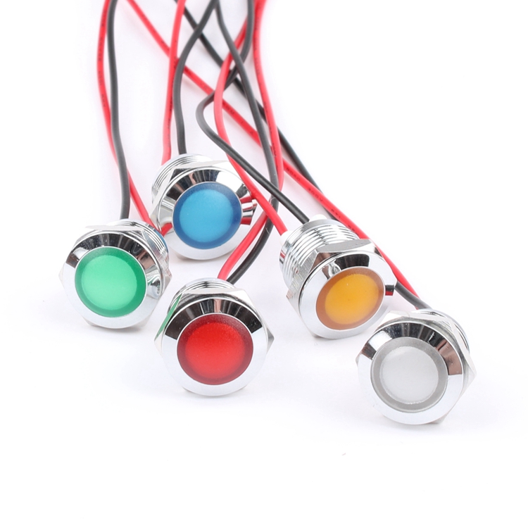 12mm LED Indicator Light 3V/5V/12V/24V/36V/110V/220V High Brightness Mirror Signal Lamp Blue Green White for Warehouse Use
