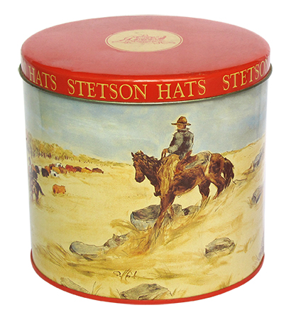 Контейнер олова шлемов Stetson для печенья упаковывая, размеров коробки металла качества еды опционных