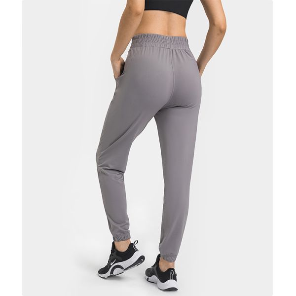 Elastic Waist Yoga Sports Pockets Jogger Pants Women Workout Running Trouser