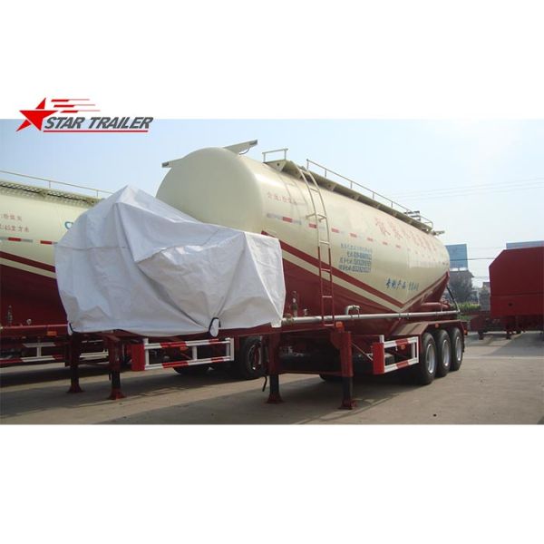 Three Alxe Bulk Cement Tanker Trailer , Long Life Cement Carrier Truck