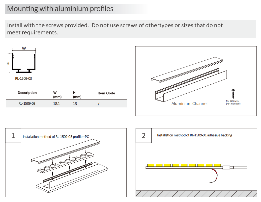 1509 Flexible LED Wall Washer Strip Light 2835 2700K / 3000K / 4000K / 6500K 24V