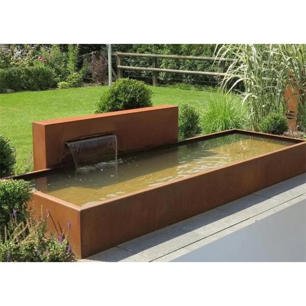 Landscape Pond Wall Corten Steel Water Feature Corten Water Blade