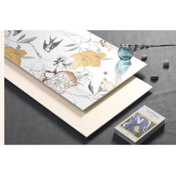 Carreau de porcelaine émaillée blanche de qualité AAA 750x1500mm pour salle de bain