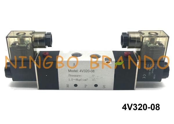4V320-08 1/4 tipo controle direcional DC24V de BSPT AirTAC da maneira pneumática da válvula de solenoide 5/2