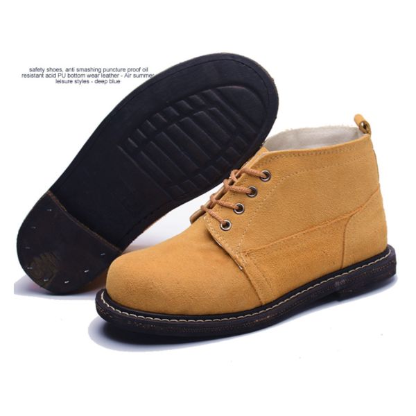 Высокие ботинки Мартин верхней части с безопасностью замши автошины нижней Анти--ломая стальной Toed кожаной сваривая