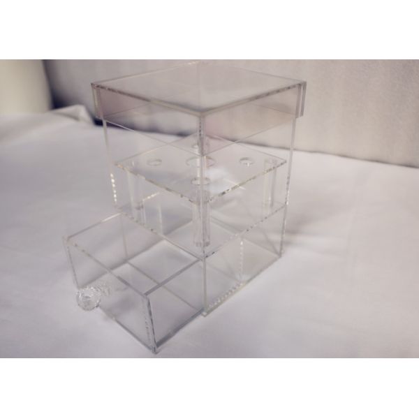 4 Holes Acrylic Flower Box 3mm Thickness Silk Screen Printing Logo With Drawer Lid