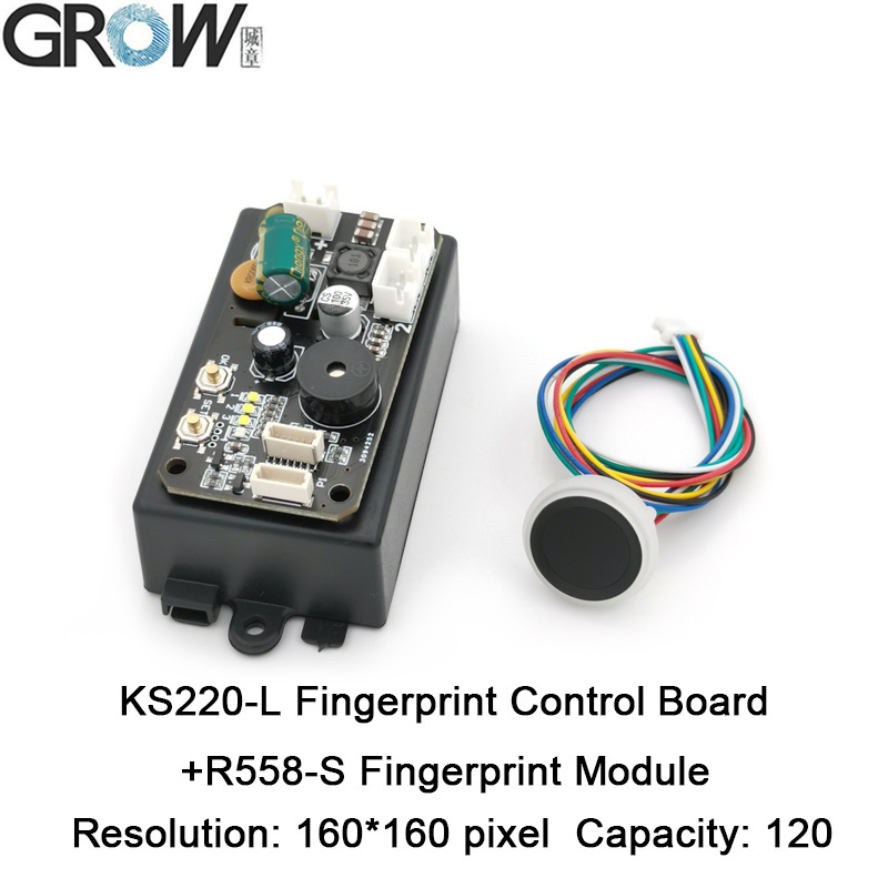 GROW KS220-L+R558-S DC30-75V Контрольная панель отпечатков пальцев 2 реле Администратор/Функция пользователя Самозаключение/Джог/Режим зажигания