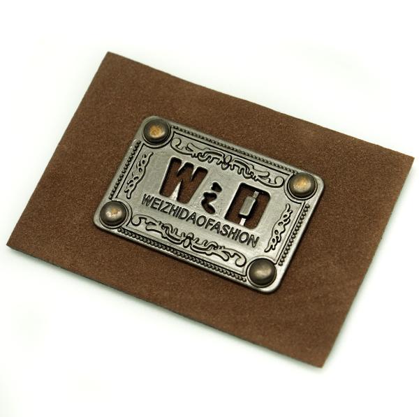 Custom Embossed Genuine Leather Patch With Logo Personalized Leather Labels For Clothing & Accessories