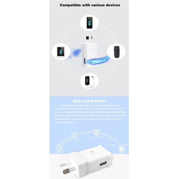 For Samsung 10w Usb Wall Charger Austrialia Plug 2.1amp Cell Phone Power Adapters