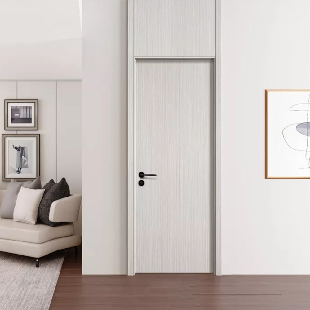 Solid Teak Wood MDF Laminated Panel Veneer Melamine Door Others Front Room Wooden Interior Doors House Design With Smart Lock