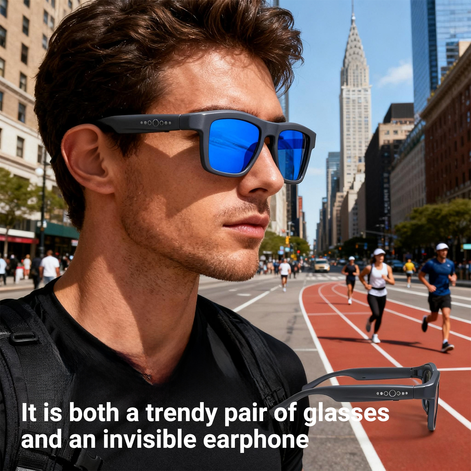 HGMIA 2026 JS-22 PRO Electrochromic Smart Audio Glasses AI Translation Voice Assistant UV Protection Magnetic Charging