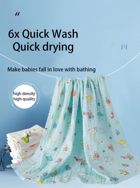 Cotton gauze baby bath towel newborn blanket cover suitable for any season's baby blanket cover