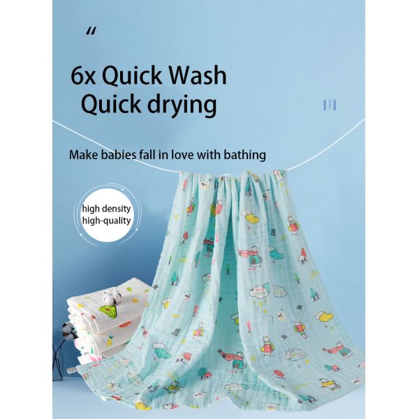 Cotton gauze baby bath towel newborn blanket cover suitable for any season's baby blanket cover