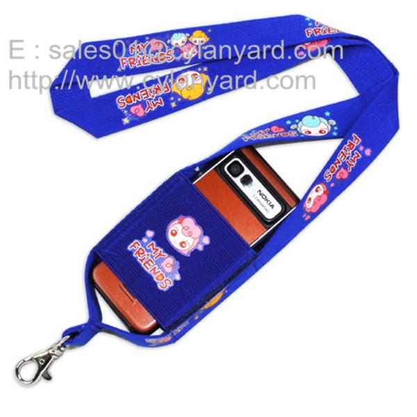 Stretchable phone pouch lanyards, spandex phone holder ribbons