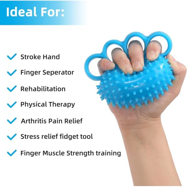Silicone TPE Hand Exercise Ball Finger Therapy Ball Stress Relief Grip Strength Ball