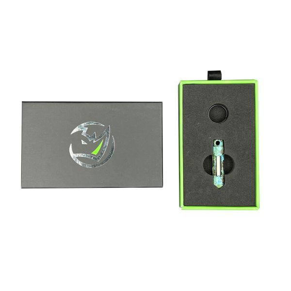 Зелёная бумажная картонная подарочная коробка для автомобильного ключа вытягивается из ящика