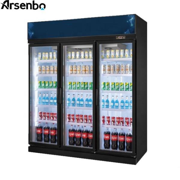 Vertical 1700L Commercial Beverage Display Cooler Multiscene With Glass Door