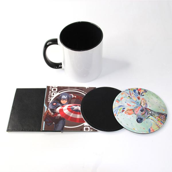 10*10cm Custom Leather Coaster Blanks For Sublimation Photo Printing