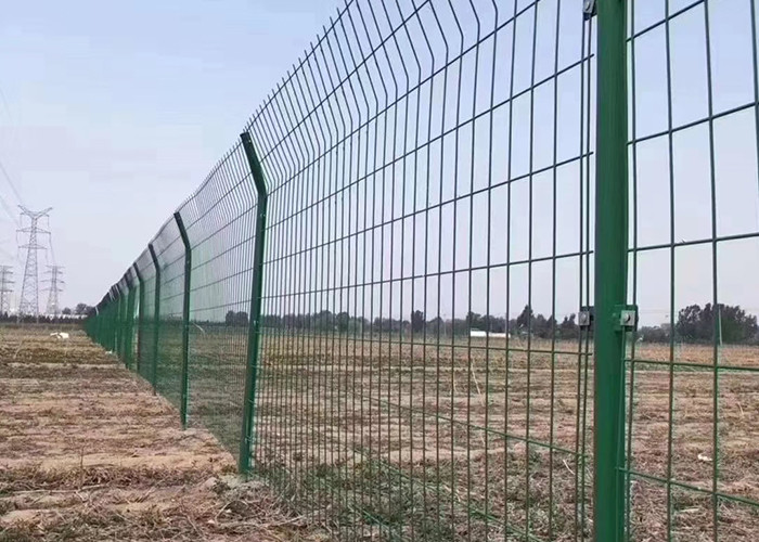 Порошок покрыл изогнутую сваренную загородку сада периметра загородки ячеистой сети
