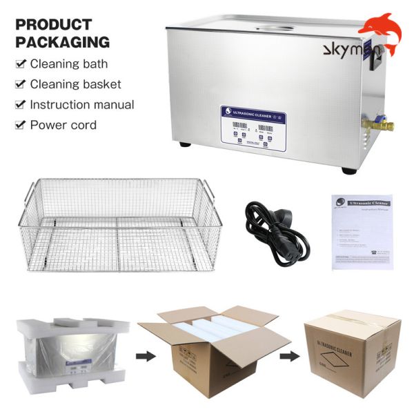 600W уборщик Skymen 30L Benchtop промышленный ультразвуковой для покрытия инструментов автомобиля/guns/PVD чистого