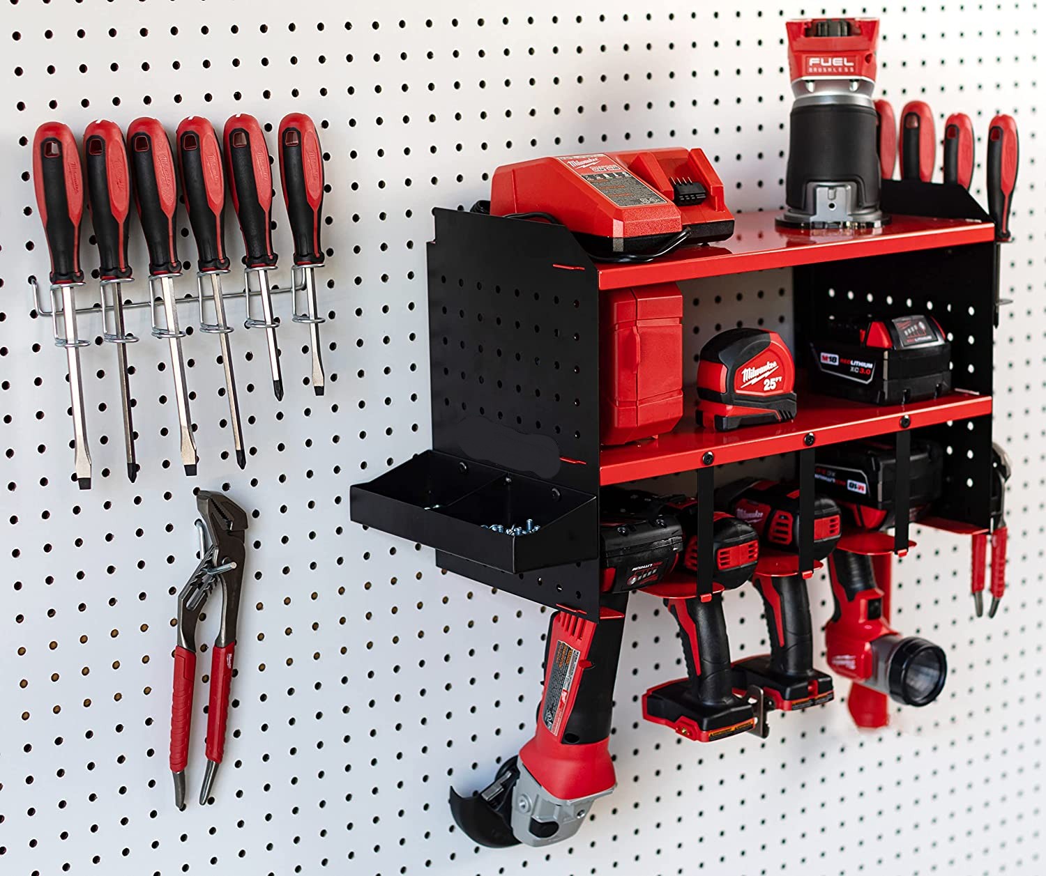 Пегборд беспроводная сверла батарея зарядная станция Полная полка электроинструмент организатор с магнитной стойкой хранилища