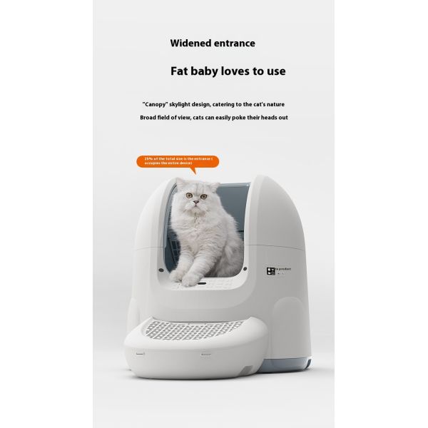 Automatic Intelligent Cat Litter Basin Oversized Anti-Splash Plastic Toilet Easy Clean Feature Closed Cat Litter Boxes Accessory