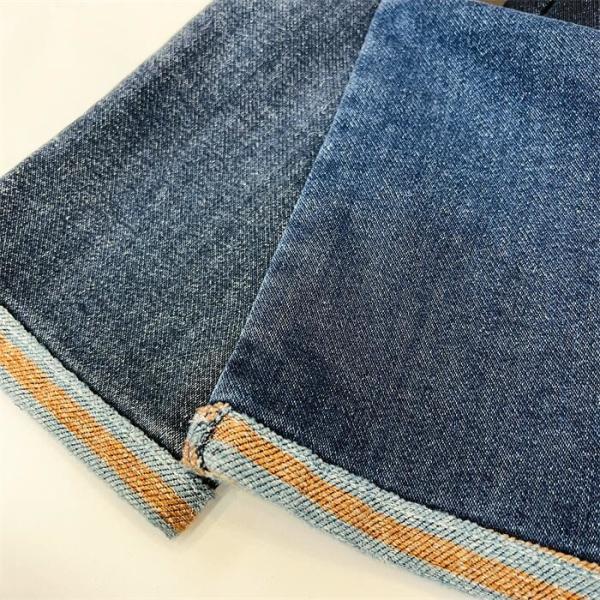 13.5Oz Indigo Dyed Denim Cotton Polyester Blended Stripe Jeans Inner TianSL