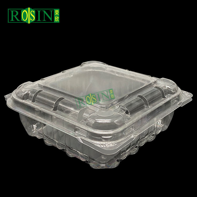 Customized  Clear PET Clamshell Fruit Container with Vent Holes