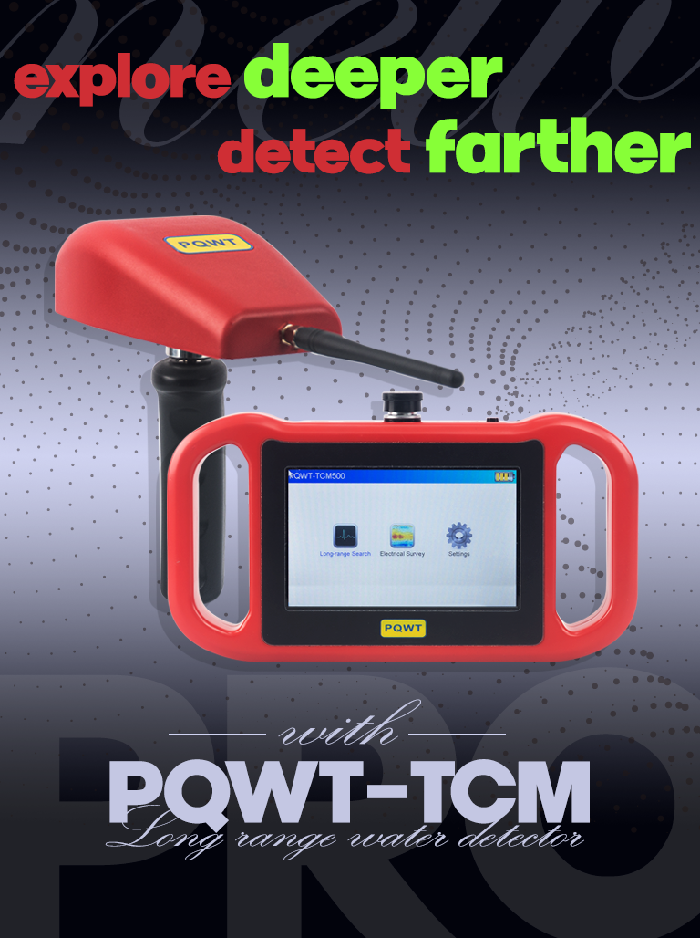 PQWT-TCM Series Geophysical Survey Equipment with Long Range Search and Auto Mapping Mode Underground Water Detector Powered by Rechargeable Lithium Battery