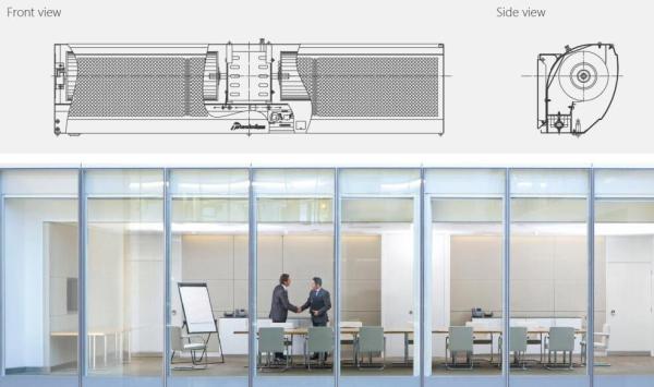 2024Low Noise Compact Air Curtain 40 Inch , Door Air Cutter With Touch Switch