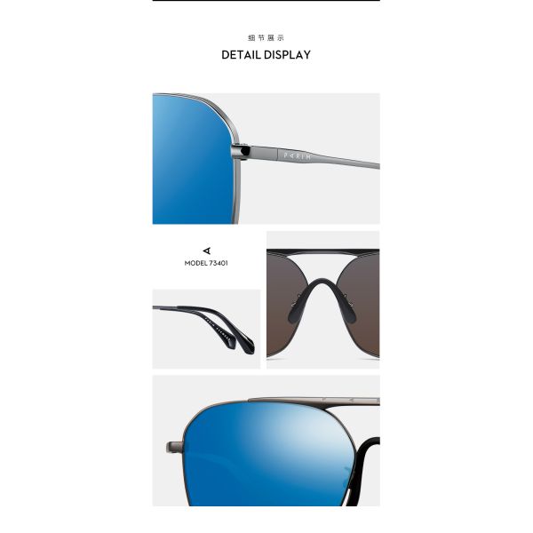 Star Model Metal Frame Polarized Sunglasses , Parim Eyeglasses TAC Lens Unisex