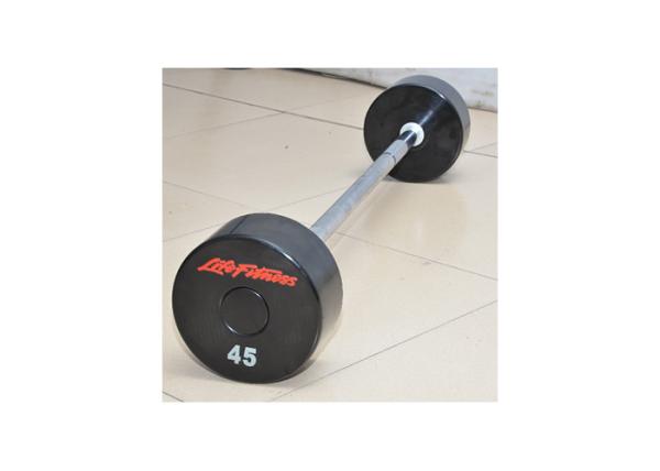 Gym Fitness Equipment Accessories , Professional Iron Powerlifting Fixed PU Barbell Set