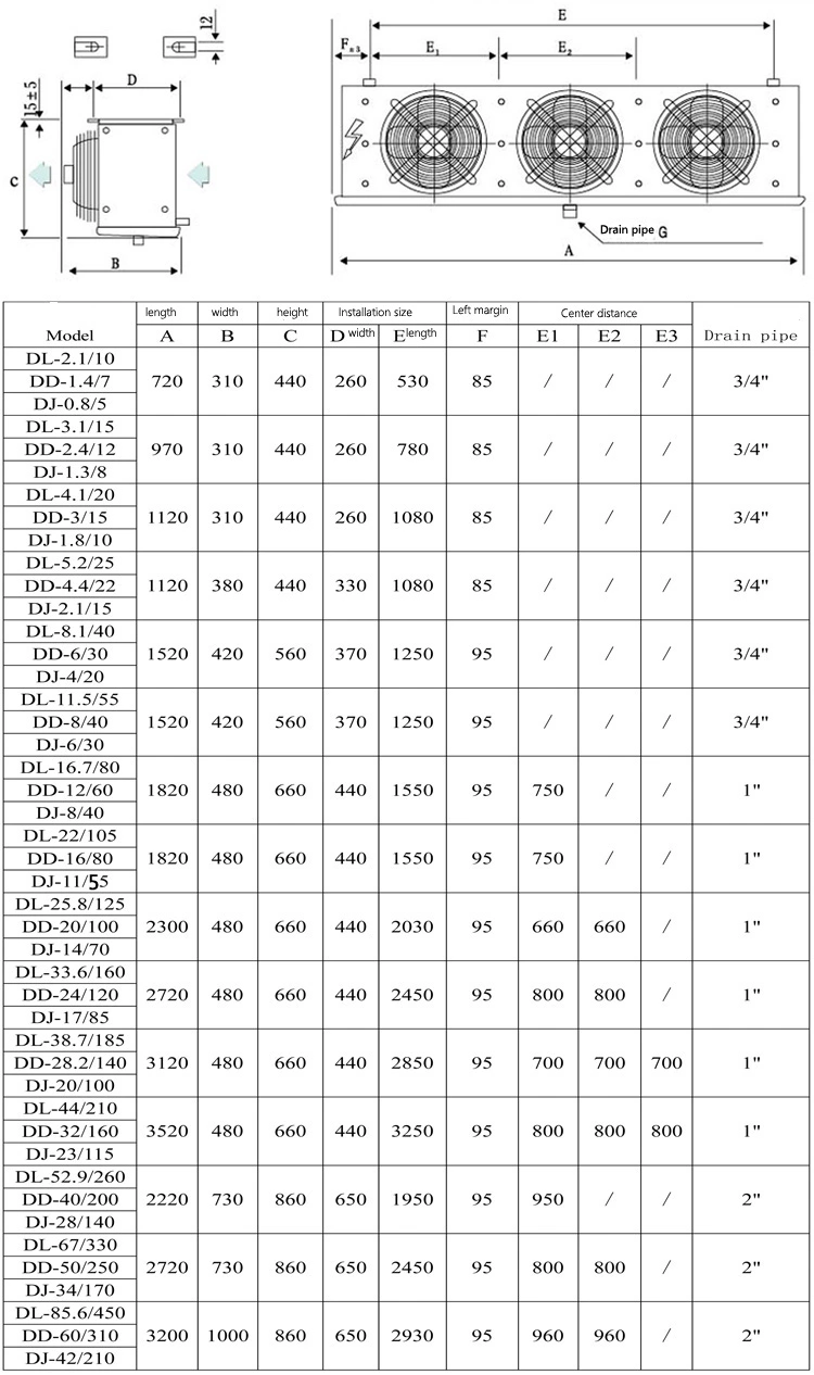 Best Quality Rotary Air Cooler Evaporator for Restaurant Refrigeration Tube Evaporator Core Motor Component with Compressor