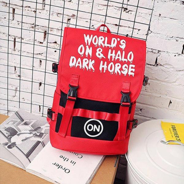 Student campus Japanese graffiti double shoulder bag 2018 color printing backpack men's Korean version