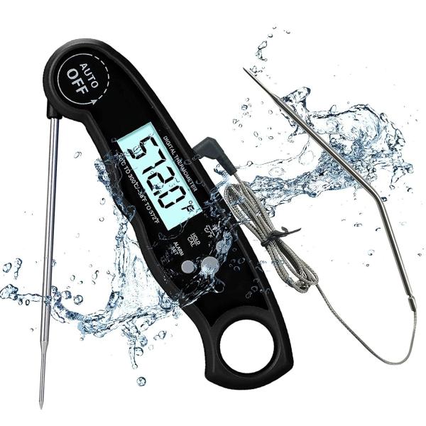 Folding Type Digital Dual Probe Meat Thermometer For BBQ IP67