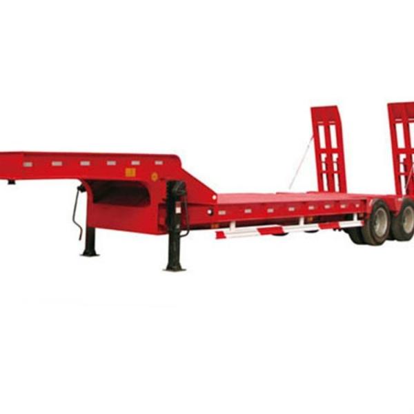 Lowbed Semi Trailers with Slope for Heavy Machines Low Bed Trailer Truck Trailer
