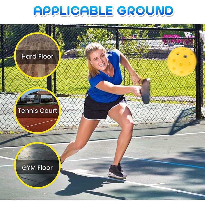Durable 40-Hole & 26-Hole Pickleball Balls with Eco-Friendly Material and 12-Inch Yellow Size for Children's Training