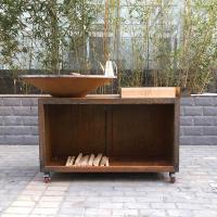 2-3 pessoas Grill de aço de 133cm CE Corten Carvão Bbq