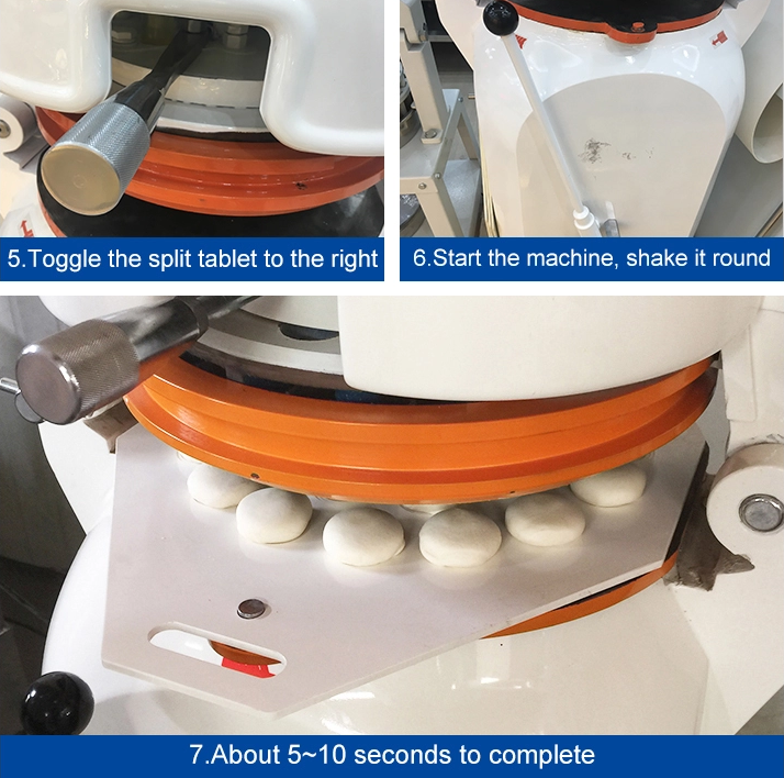 Electric Pizza Bread Making Machinery Semi Automatic Dough Divider And Rounder