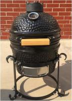 Mini gril 31.8cm en céramique de Kamado de BARBECUE noir de charbon de bois