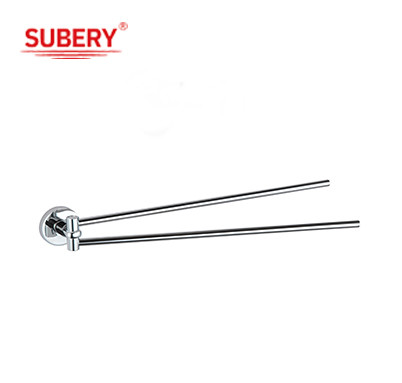 Крутящийся носитель полотенца ванная двойная полотенца Бар хромированные части