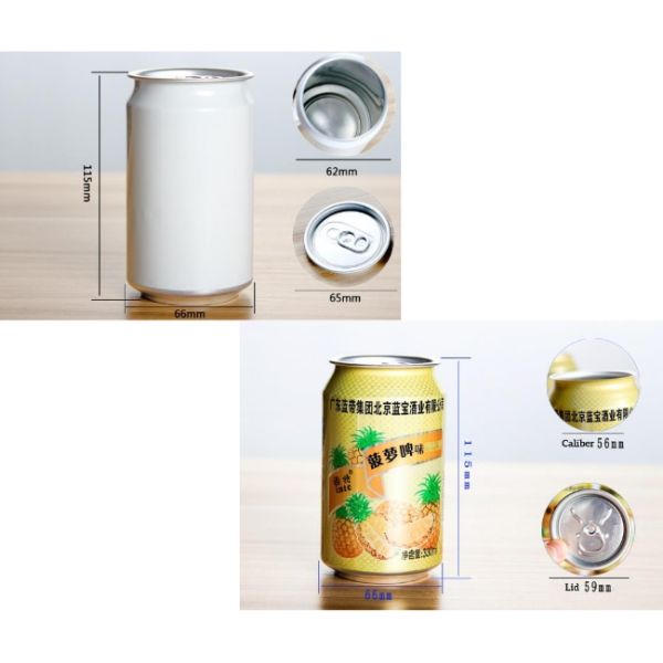 330ml Recyclable Aluminum Cans 11oz Normal Inside Coating