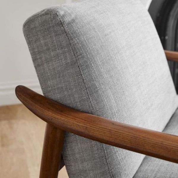 Soft Cushion Armrest Solid Wood Armchair for Nordic Style Leisure Sofa Cushion