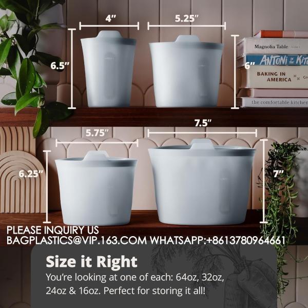 Microwave Dishwasher Safe, Leak-free, Bundle Pack Bowls, Reusable Silicone Clear Bowls